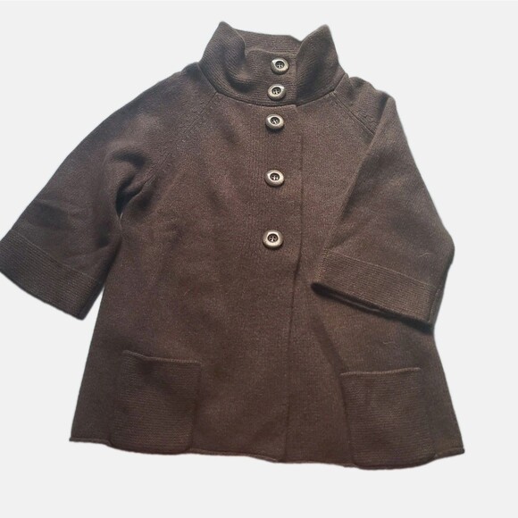 Fenn Wright Manson Cardigan Sweater Sz XL Brown Lambswool Angora Buttons NEW - Picture 5 of 9